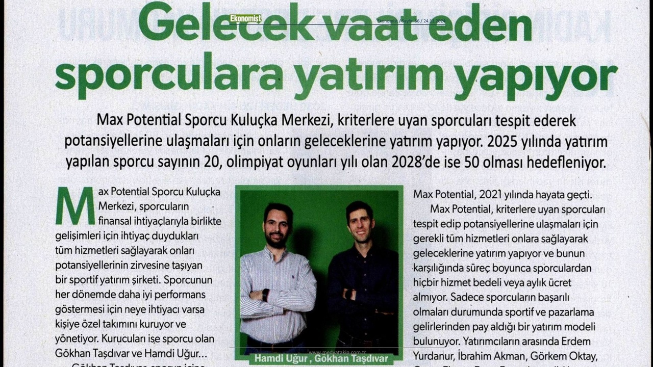 Max Potential Kurucu Ortakları Gökhan Taşdıvar ve Hamdi Uğur Ekonomist'in Konuğu Oldu